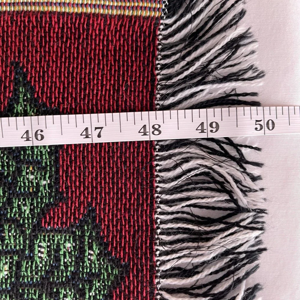 Vintage American Weavers Red Bainbridge Bears Christmas Throw Blanket 50X60